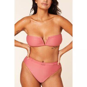 Andie Swim Bikini (SET: scala top, riviera high waisted bottom) - medium - pink